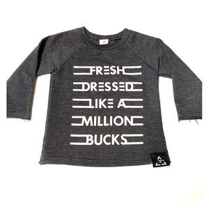 Boys 2T shirt, Fresh Dressed Like A Million Bucks